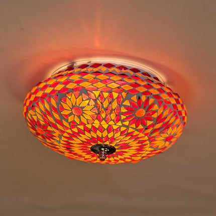 Orientalische Mosaik-Deckenleuchte rot-orange Ø 24 cm