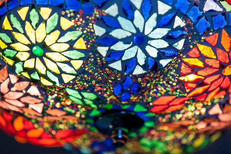 Plafonnier mosaïque orientale Perles Melon