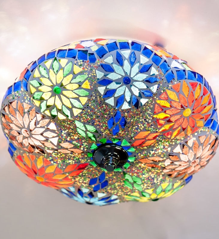 Plafonnier mosaïque orientale Perles Melon