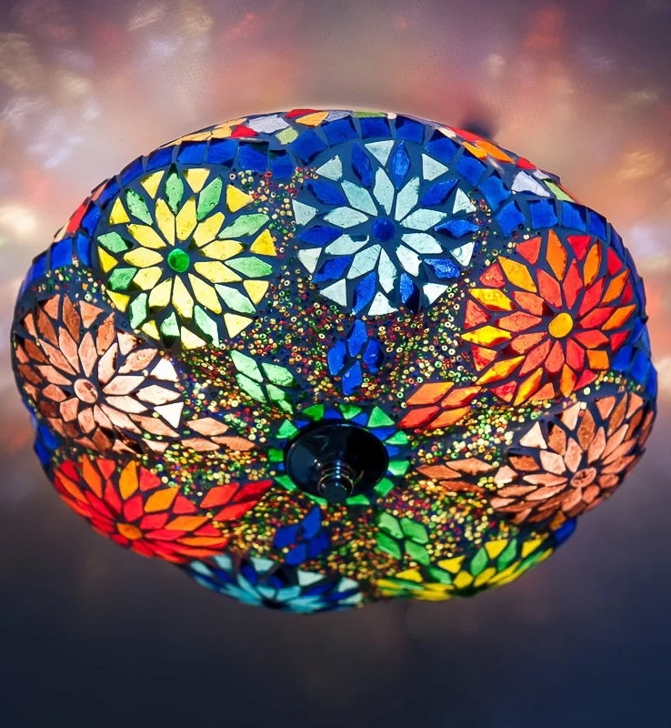 Plafonnier mosaïque orientale Perles Melon
