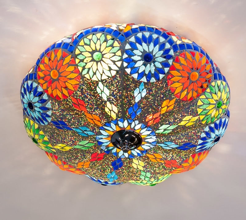 Plafonnier mosaïque oriental - diamètre 36 cm.