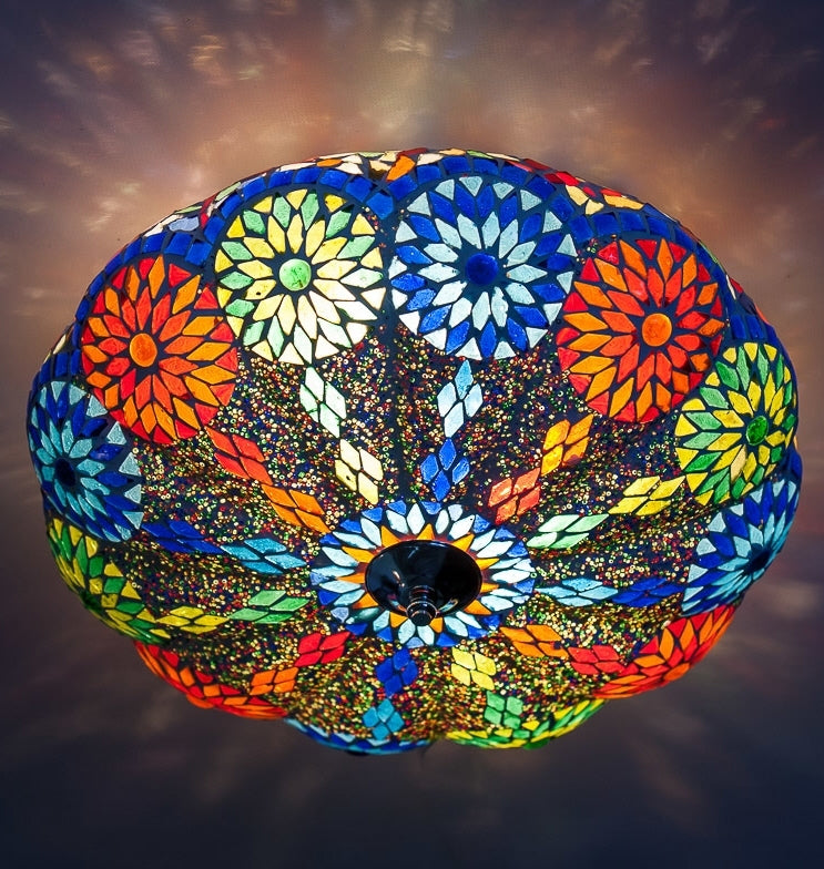 Plafonnier mosaïque oriental - diamètre 36 cm.