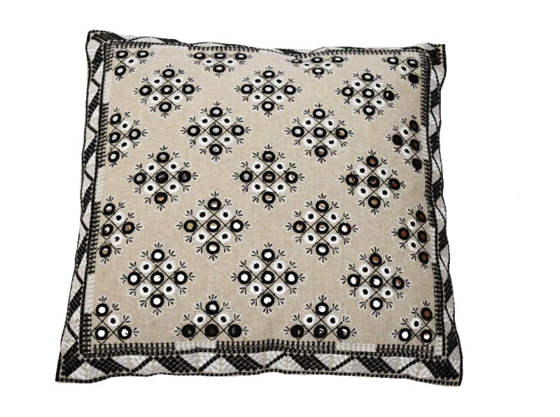Coussins décoratifs orientaux brodés Miroir noir 50x50