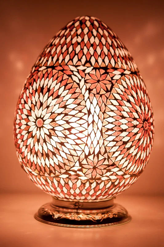Lampe de table mosaïque orientale - papaye