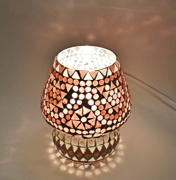 Lampe de table orientale mosaïque - champignon-Violet
