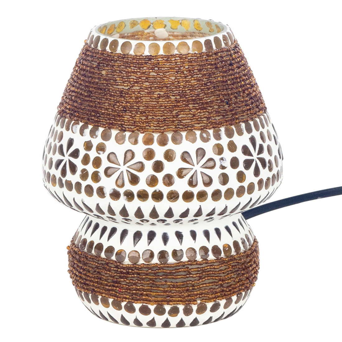 Lampe de table orientale Mosaïque marron - perles
