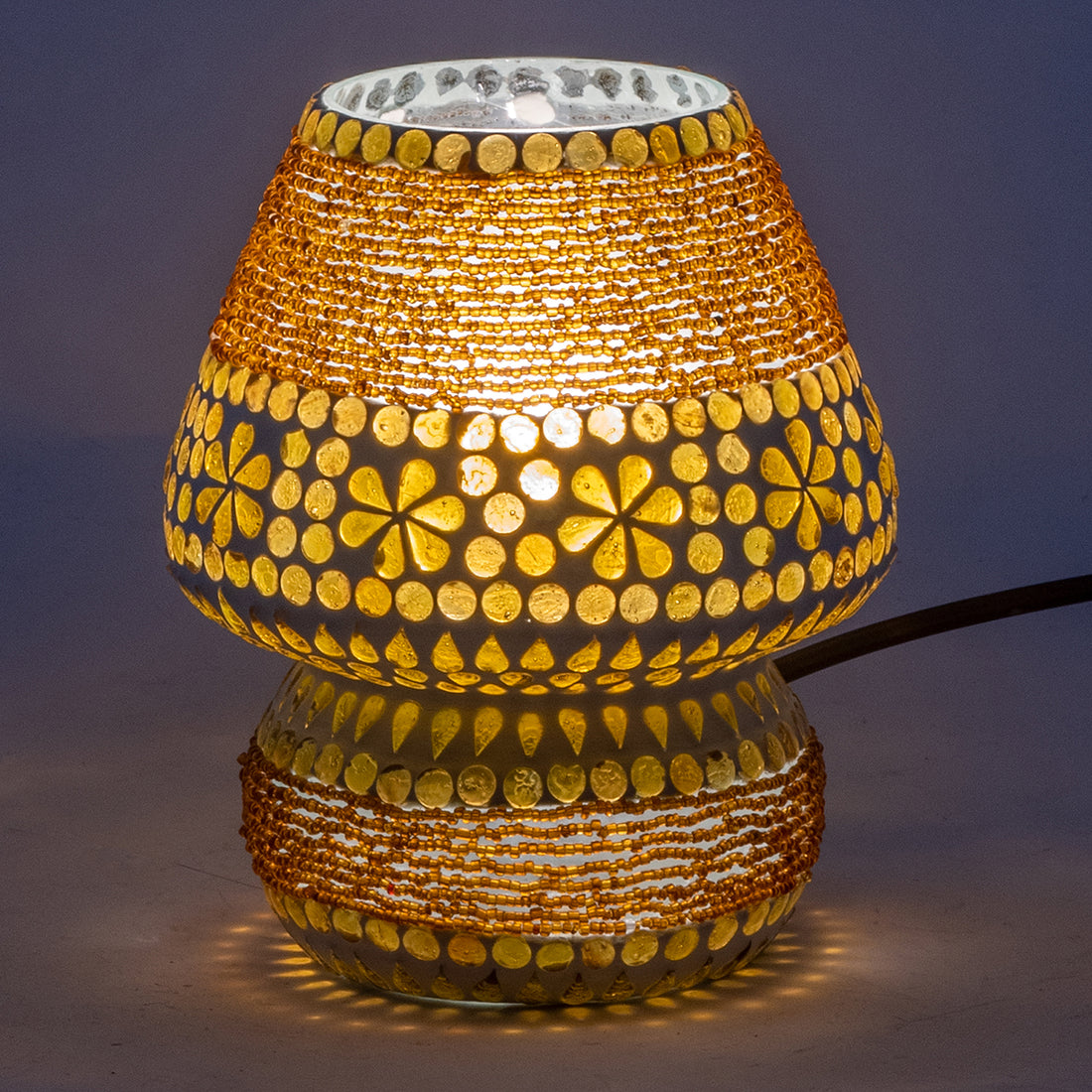 Lampe de table orientale Mosaïque marron - perles