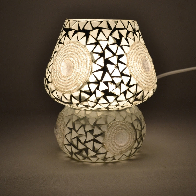 Oriental mosaic mushroom table lamp