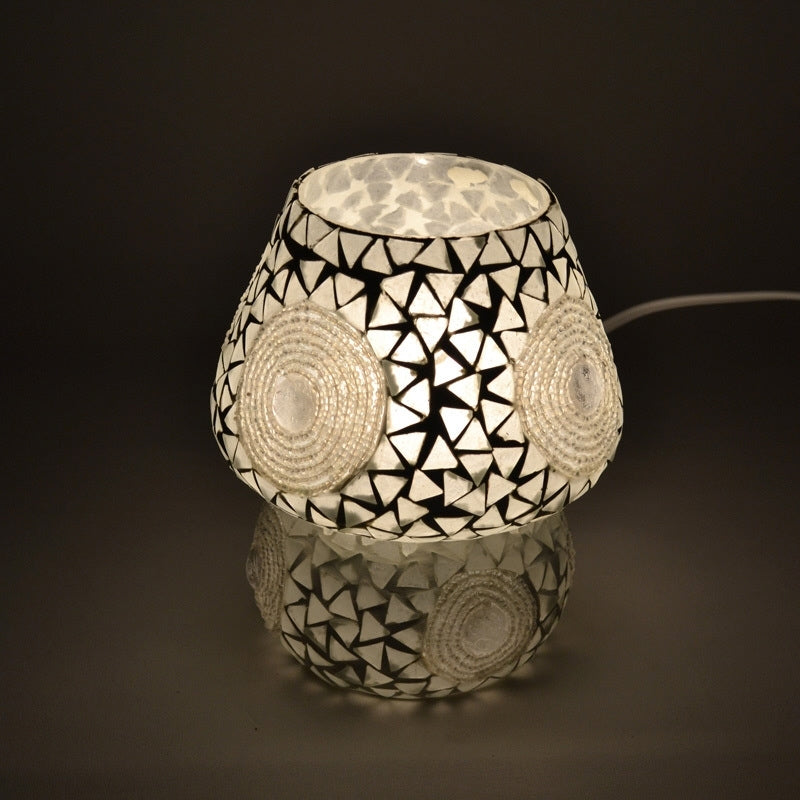 Oriental mosaic mushroom table lamp