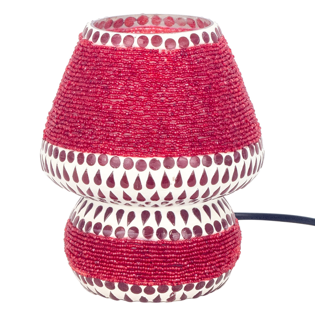 Oriental Mosaic Table Lamp Red-beaded