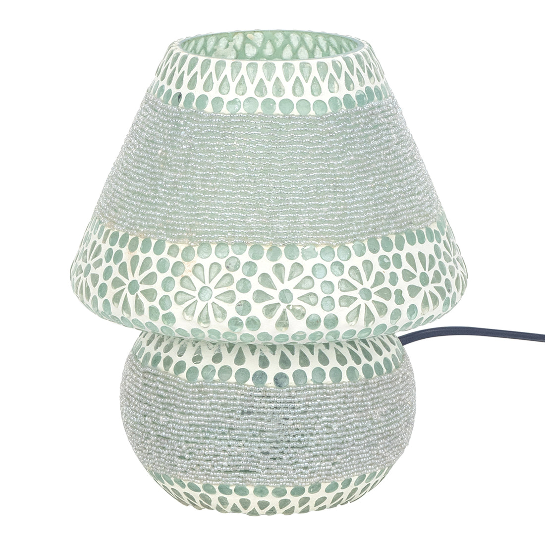 Lampe de table orientale Mosaïque Transparente - perles -23 cm