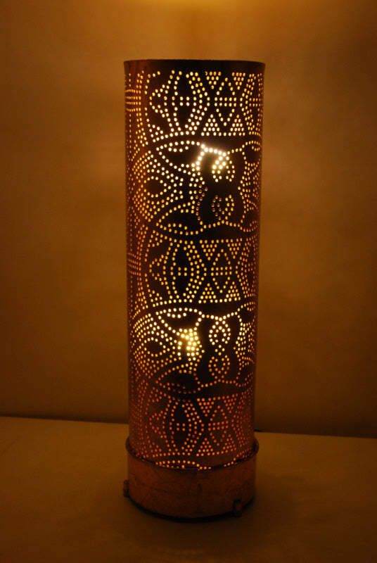 Grand lampadaire oriental doré en filigrane 100 cm
