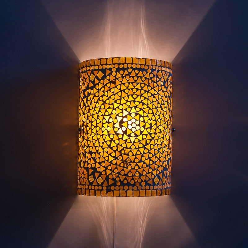 Oriental mosaic wall lamp - brown beige