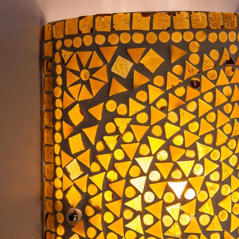 Oriental mosaic wall lamp - brown beige