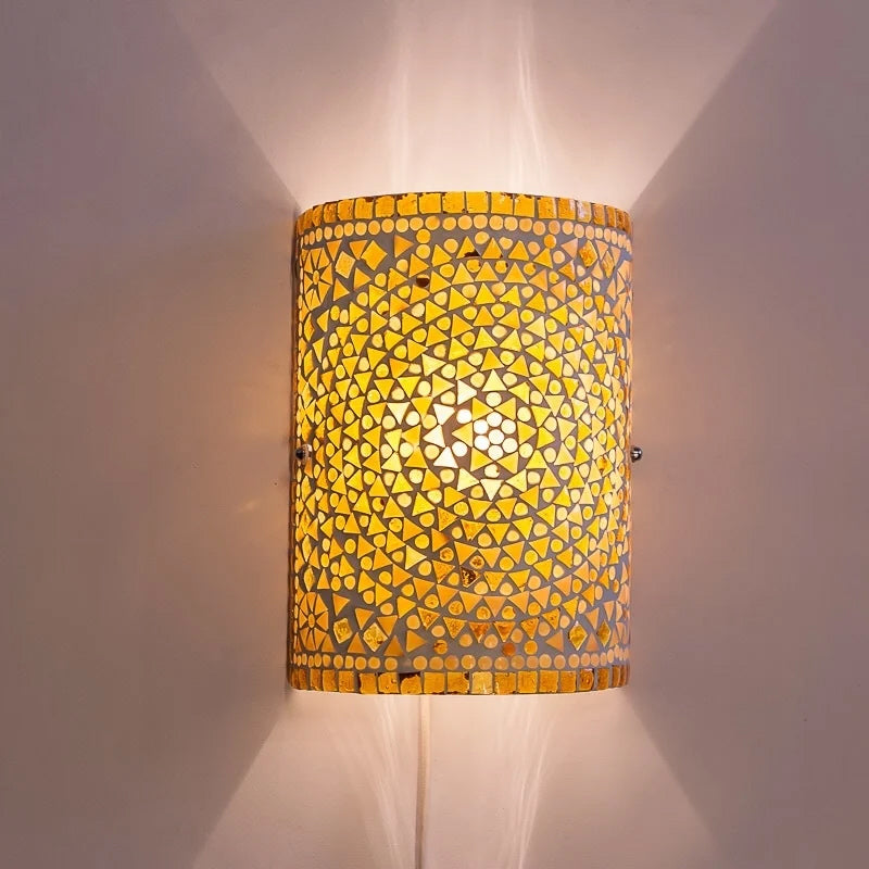 Oriental mosaic wall lamp - brown beige
