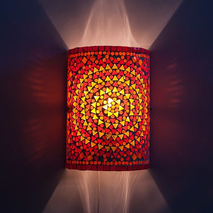 Orientalische Wandlampe Mosaik - Zylinder