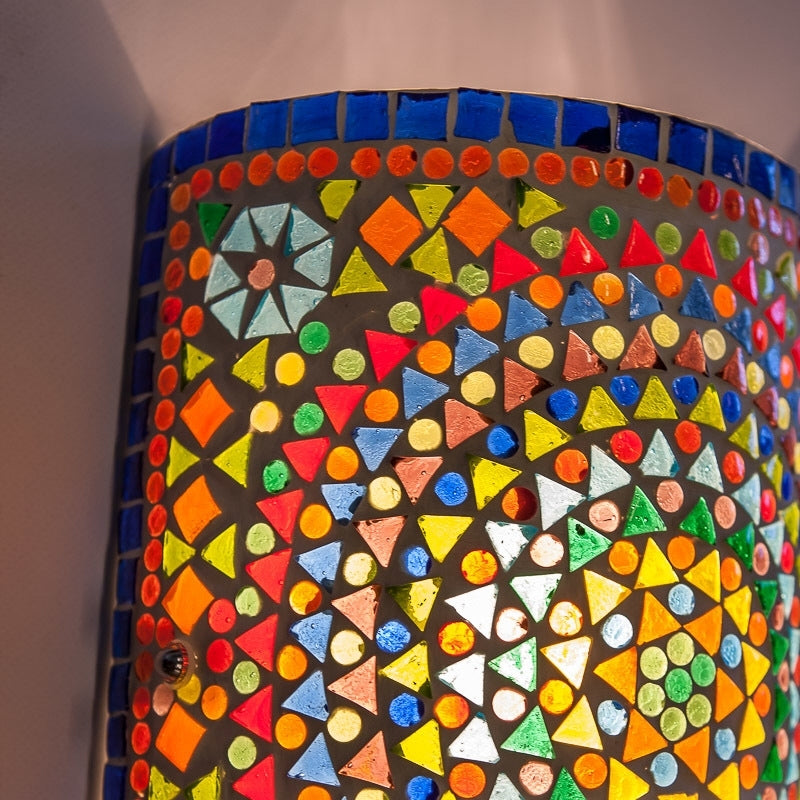 Oriental mosaic wall lamp – multi-colour