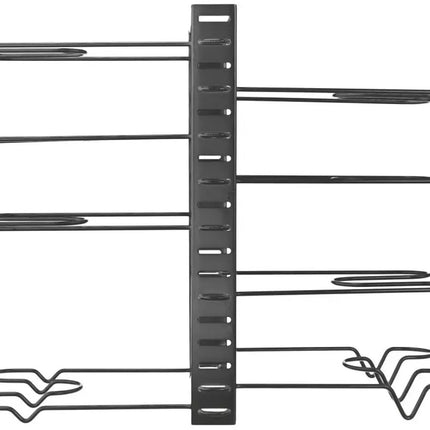 Pfannen Organizer – 8 Fächer – Schwarz – 47 x 20,5 x 38 cm – Aufbewahrungsregal für Pfannen, Töpfe und Deckel