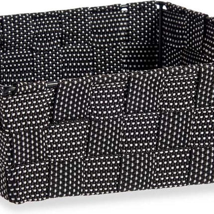 Kast/badkamer opbergmandjes zwart 24 x 20 x 8 cm