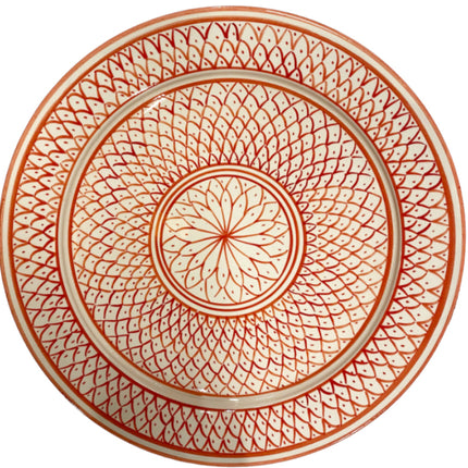 Marokkaanse schaal wit- oranjebruin 35 cm