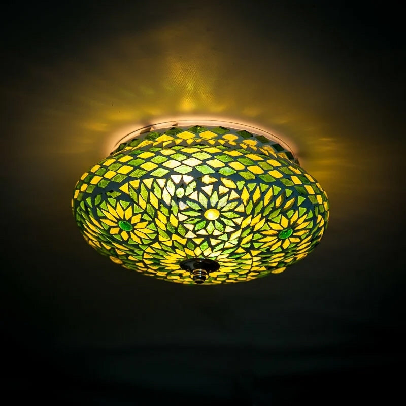 Mosaic ceiling lamp green Ø 25cm