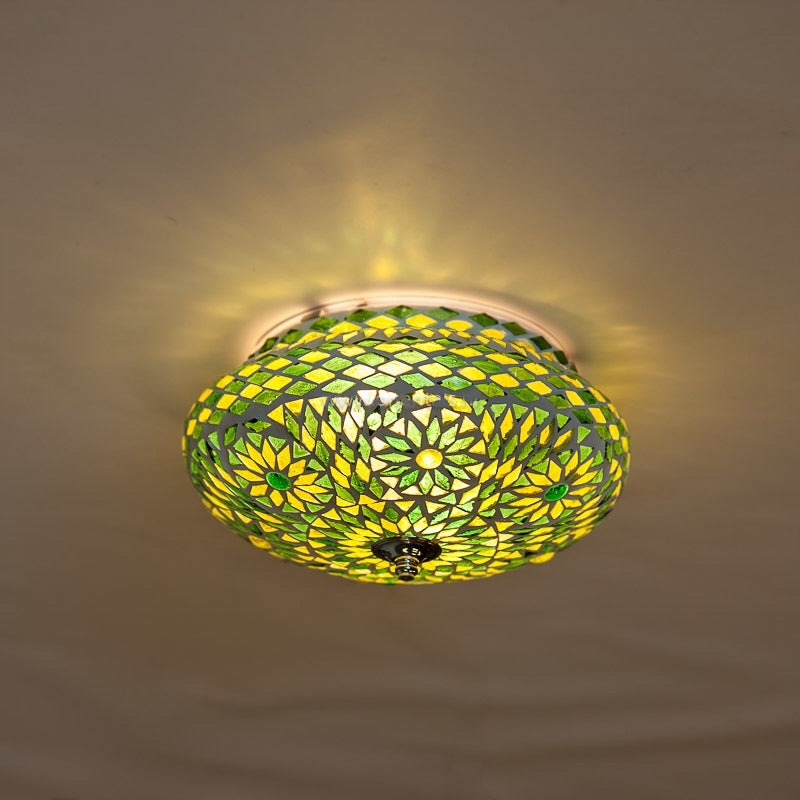Mosaic ceiling lamp green Ø 25cm