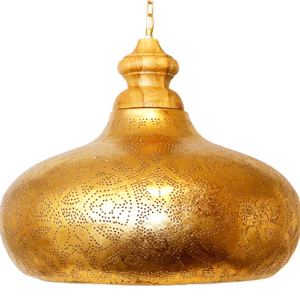 Orientaalse hanglamp filigrain style - vintage goud