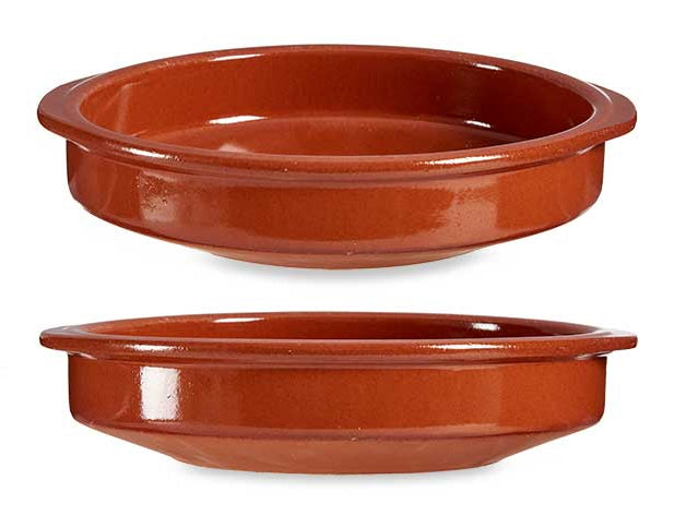 Plat de cuisson rond réfractaire 30 x 6,5 cm Argile Terre cuite