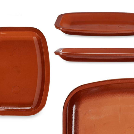 Ofenform Feuerfest 26 x 20 x 2,5 cm Ton Terrakotta