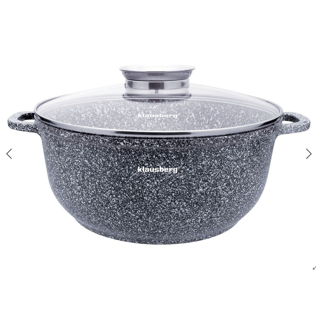Klausberg kookpan met deksel – marmercoating, grijs, Ø 16 tot 28 cm