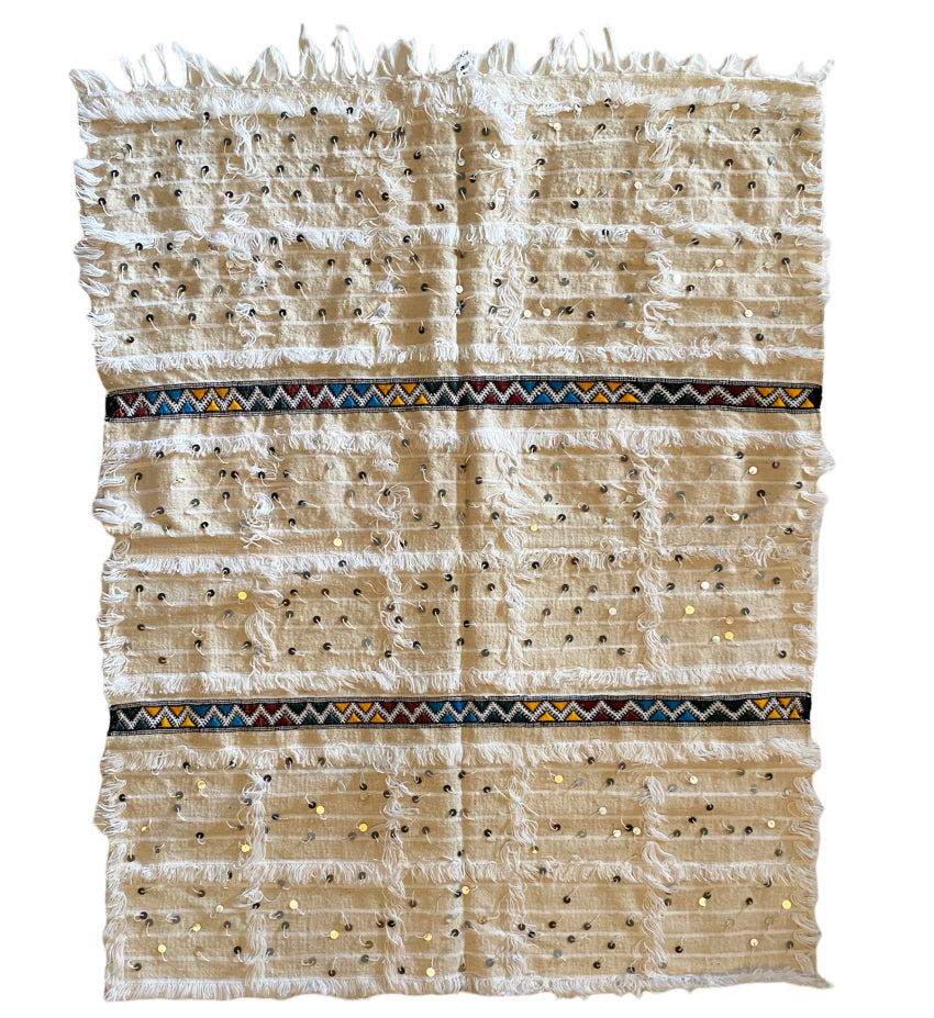 Couverture Handira avec paillettes