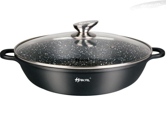 Marmor-Beschichtung Niedriger Topf mit Deckel