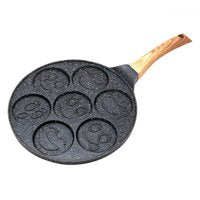 Kinghoff 1667 - Pfannkuchenpfanne Gesichter - Holzgriff - 26,5 cm