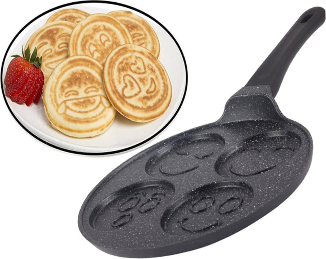 Pancake Maker - 4 cup smiley marble non-stick coating