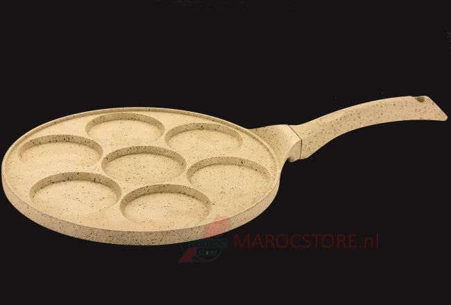 7-cup marble non-stick pancake pan - Cream