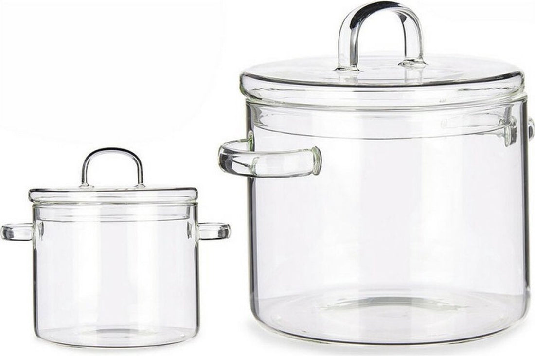 Faitout avec couvercle Verre borosilicate Transparent