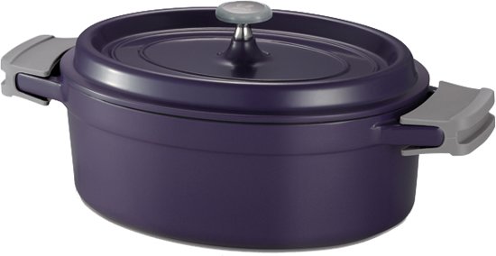 Alva Cook'on ovale braadpan met deksel – lavendelblauw, Ø 26 cm, 3,5 liter