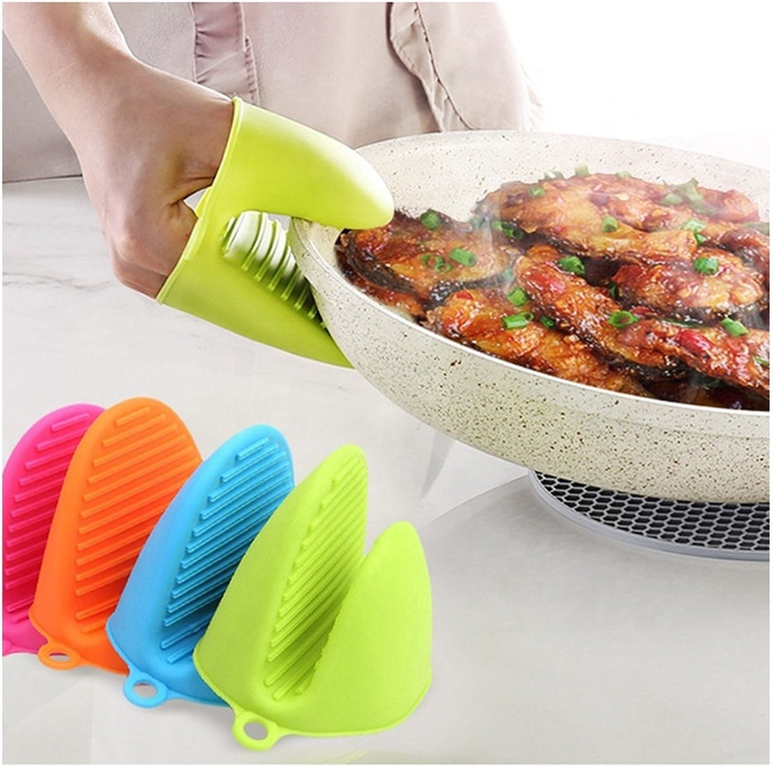 Heat-Resistant Silicone Oven Mitt - Non-Slip - Pot Holder