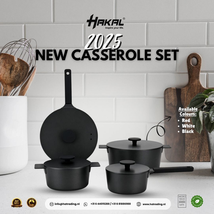 Moderne Pannenset – 4-delig + 3-delig Kookgerei | Robuust & Duurzaam Cast Aluminium Kookgerei