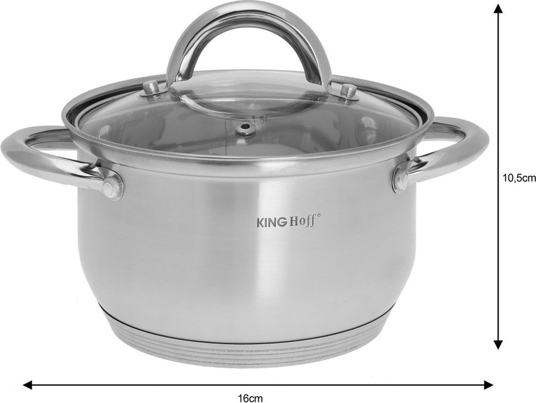 Batterie de cuisine Kinghoff - 10 pièces - Inox - Tous feux dont induction