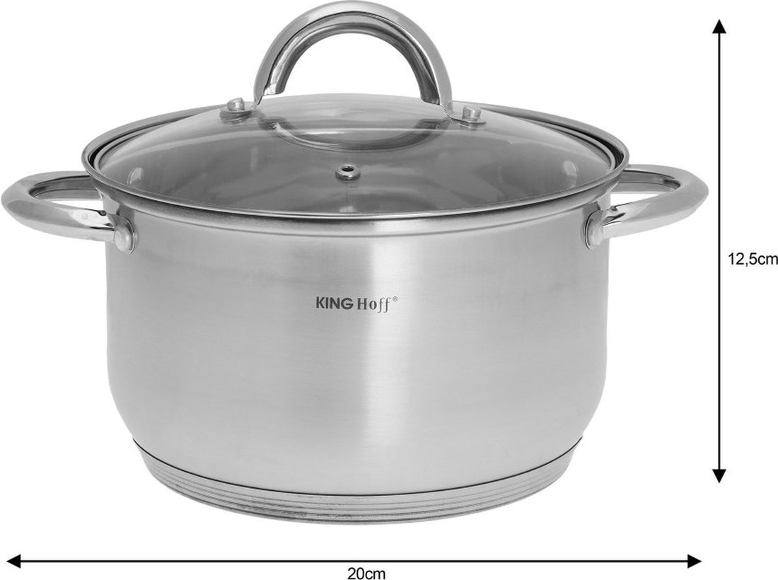 Batterie de cuisine Kinghoff - 10 pièces - Inox - Tous feux dont induction