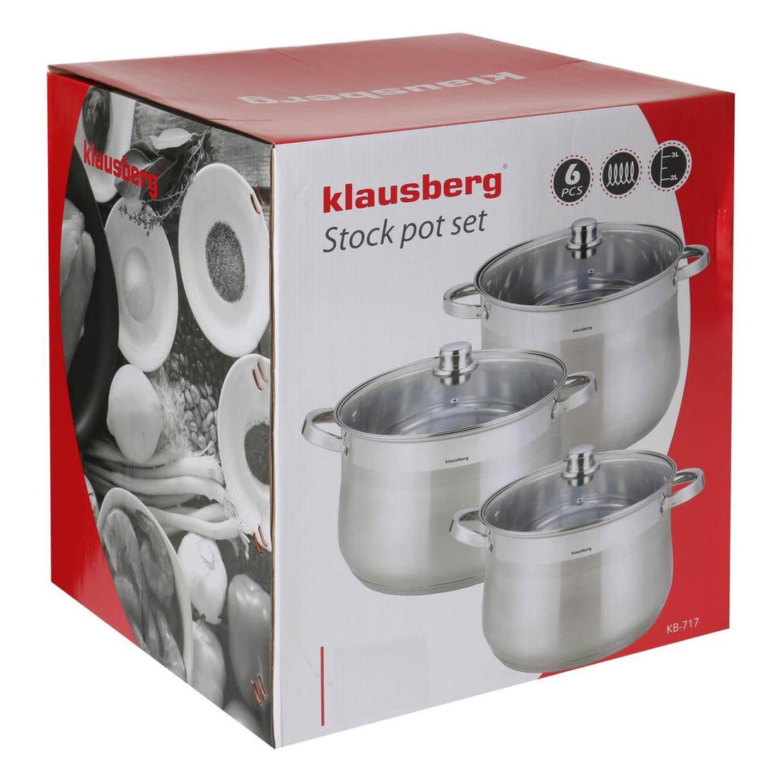 Set de casseroles - 3 pièces - 7 - 8,6 - 10,7 litres