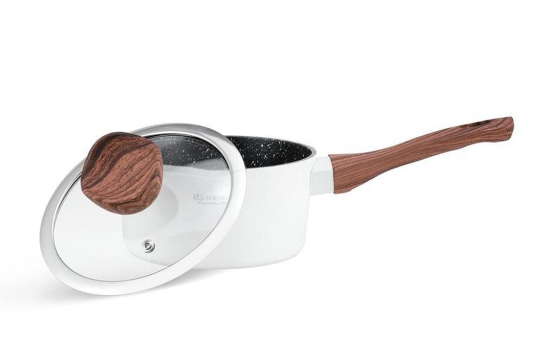 Batterie de cuisine de luxe de 15 pièces en aluminium forgé Edënbërg White Line