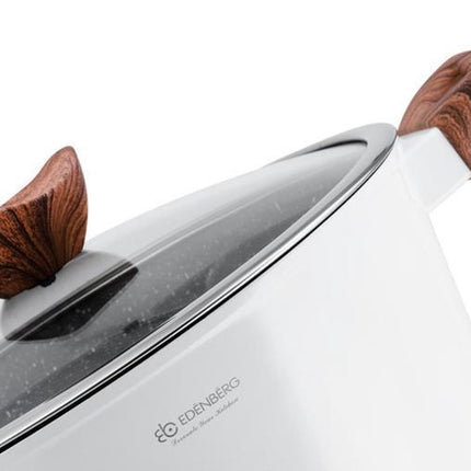 Edënbërg White Line - 15-teiliges Deluxe-Topfset aus geschmiedetem Aluminium