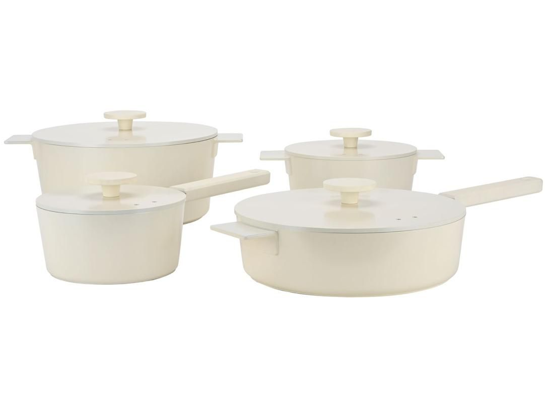 Pannenset 4-delig van gietaluminium met deksels en 3-delig kookgerei – foto 10