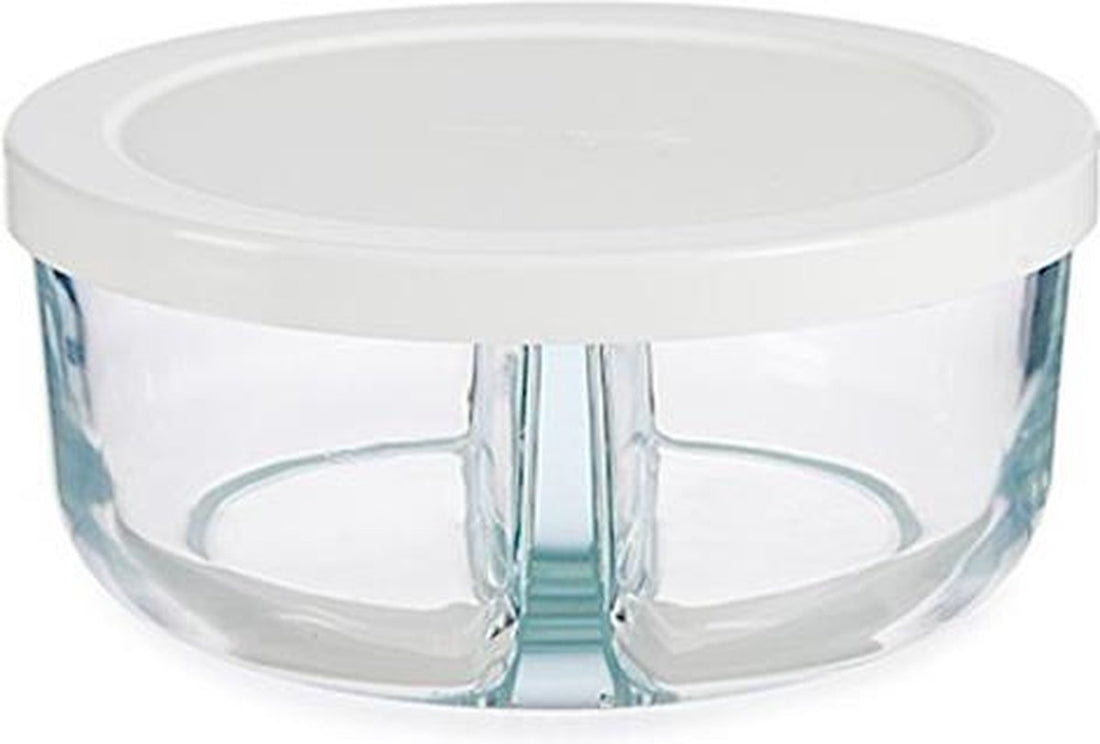 Pasabahce Polar – Récipient de conservation en verre – Rond – 785 ml – 2 compartiments