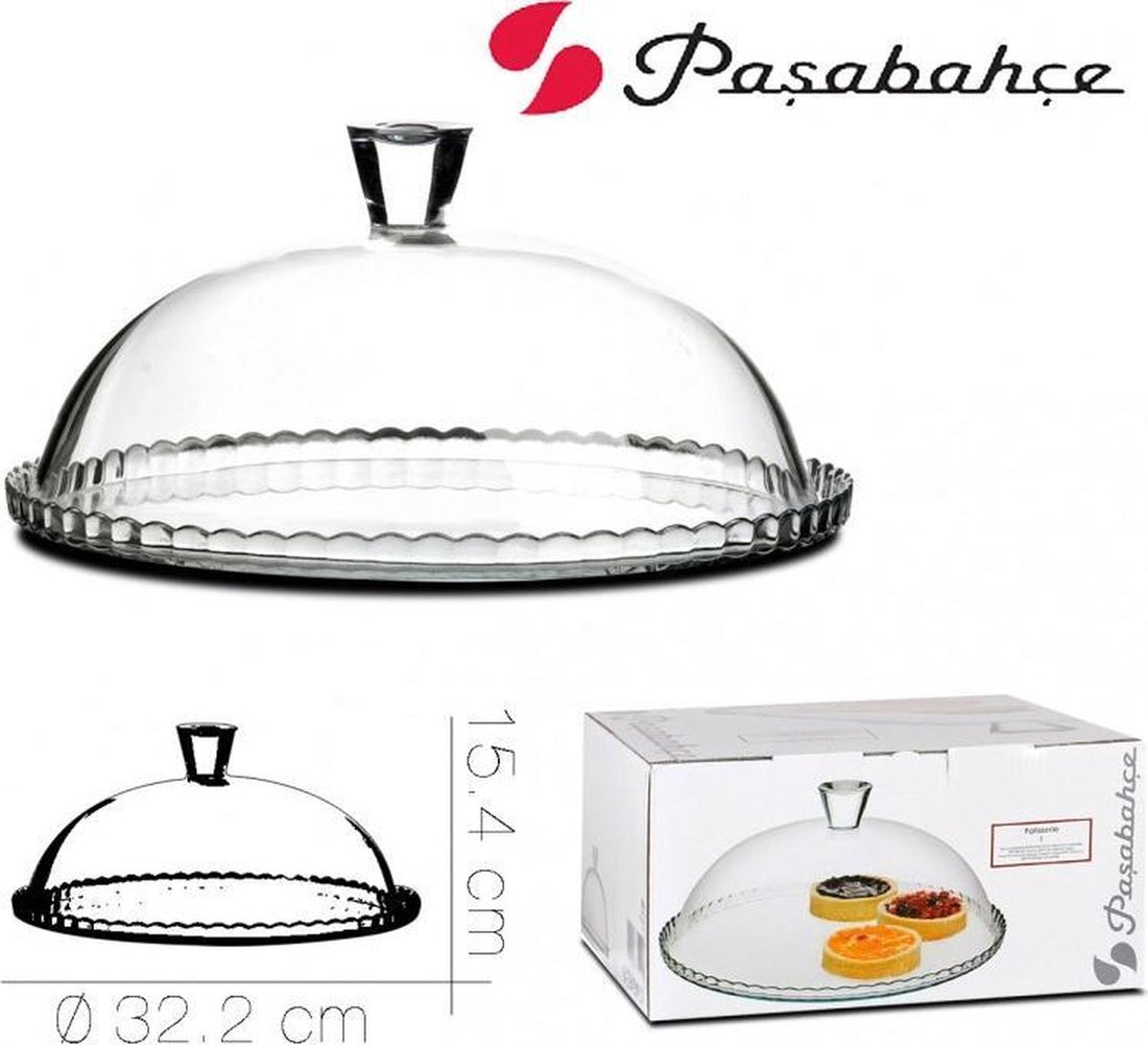Pasabahce Plateau à gâteau - avec cloche - verre - 32 cm