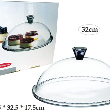 Pasabahce Taartplateau - met stolp -glas - 32cm