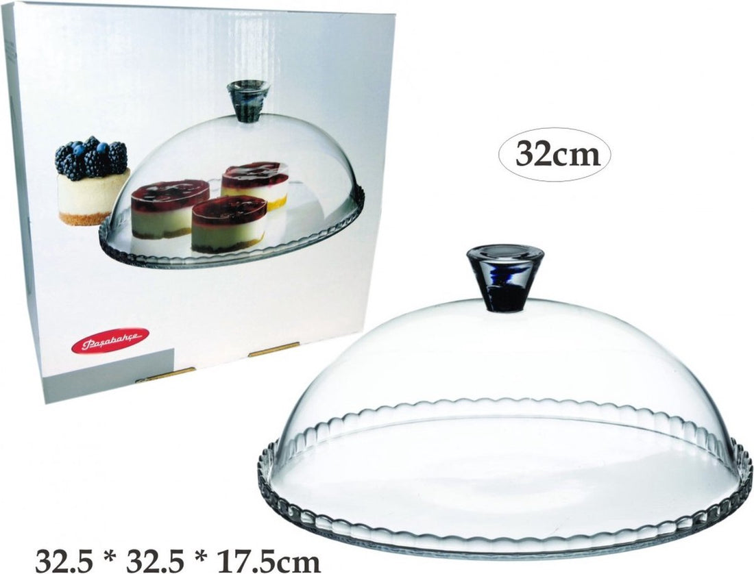 Pasabahce Plateau à gâteau - avec cloche - verre - 32 cm