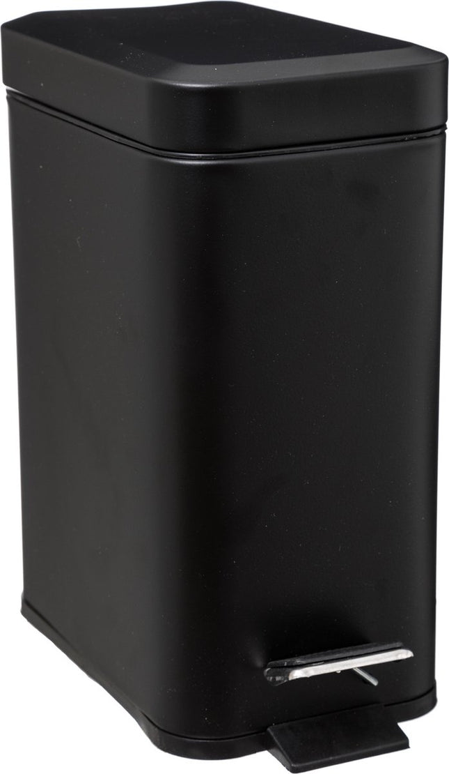 Mülleimer/Treteimer weiß, Edelstahl, Metall, 5 Liter – 14x29x30 cm